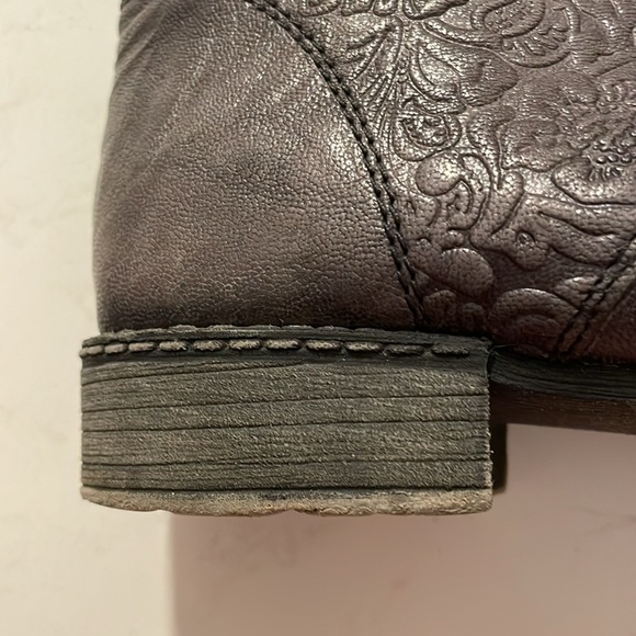 Remonte Women's Embossed Grey Leather Winter Boots, Size EUR 42 - Picture 4 of 7